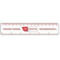 .020 Clear Plastic Rulers 1.25"x6.25" Rectangle / Round Corner, Spot Color